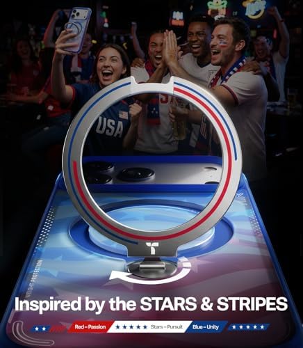TORRAS World Cup Spirit Inspired, Football Limited Edition Ostand Q3 Air for iPhone 17 Pro Max Case & 360 Magnetic Stand, Fit for MagSafe, Mil-Grade Drop Tested, Camera Control Button, Starlight - Image 6