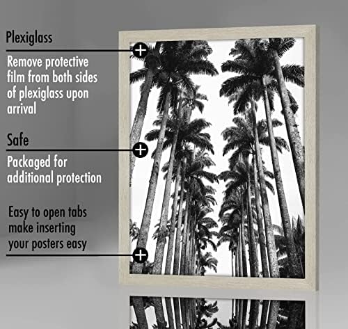 Americanflat 22x28 Poster Frame - Gray Engineered Wood with Polished Plexiglass - Wide Picture Frame for Vertical or Horizontal Wall Display - Epic Collection - Gray - Image 3