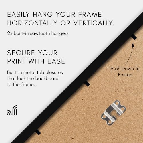 Americanflat 13x19 Picture Frame with Shatter-Resistant Glass - Signature Collection - Gallery-Style Frames Made of Engineered Wood - Photo Frame for Wall Display - Black - Image 3