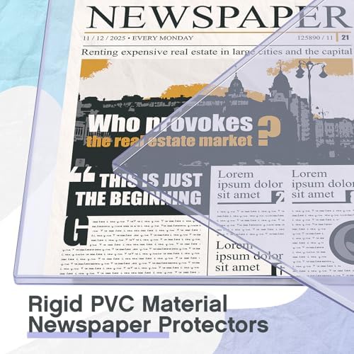 Faccito 12 Pcs Hard Newspaper Holder, 13 X 11'', 4.5mm Rigid PVC - Image 5