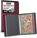 Dunwell 11x17 Art Portfolio Binder, 24-Sleeve, Black Mounting Paper, Black by Dunwell