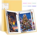 A3 Diamond Painting Storage Book, 60 Views Art Portfolio Presentations Folder with 30 Pages Protectors, 17.3x12.8in Yellow by HOWUKE