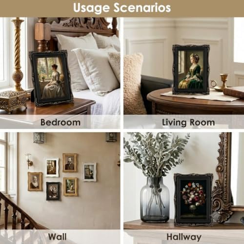 Black Vintage Picture Frame 4x6, Antique Ornate Photo Frame Décor - Image 7