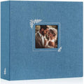 Lanpn Scrapbook Photo Album 12x12, Linen Window Design Cover Top Load 3 Ring Folder Binder Photobook Photo Book 12 x 12 inch with 30 Plastic Sleeves 60 Pages Blue by Lanpn