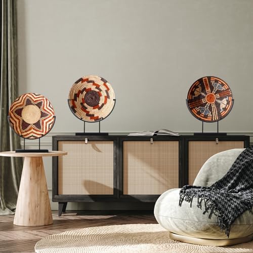 Blulu 4 Pcs 12 Inch Round Metal Display Stands for Stained Glass Art Fused Display Stands Decorative Fused Glass Art Base for Plate Picture Platter Photo(Black) - Image 6