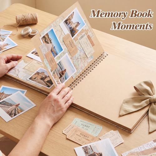 12x12in Vintage Scrapbook Album,60 Pages Striped Creative DIY Photo Album - Image 5
