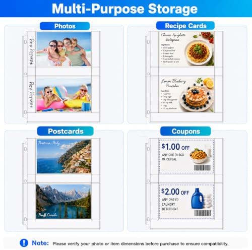 MaxGear 120 Pack 4x6 Photo Sleeves for 3 Ring Binder (480 Picture),2 Pocket - Image 5