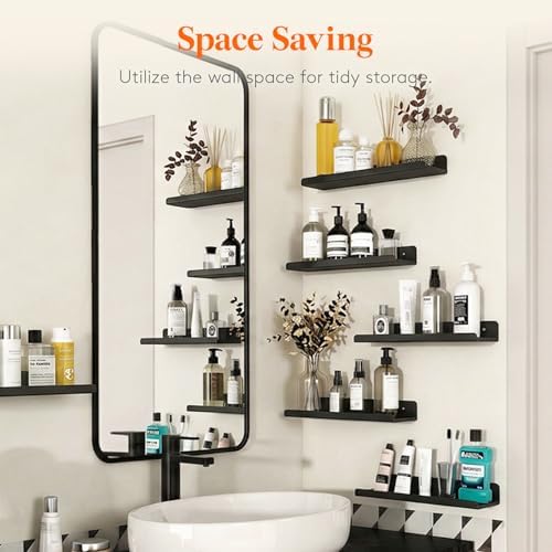 Lifewit Acrylic Floating Shelves for Wall 14" Black, 10 Pack - Image 6