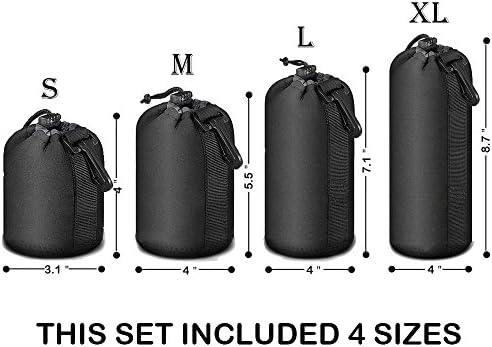 Selens 4 Pack Lens Cases with Thick Protective Neoprene Camera Lens Pouch - Image 2