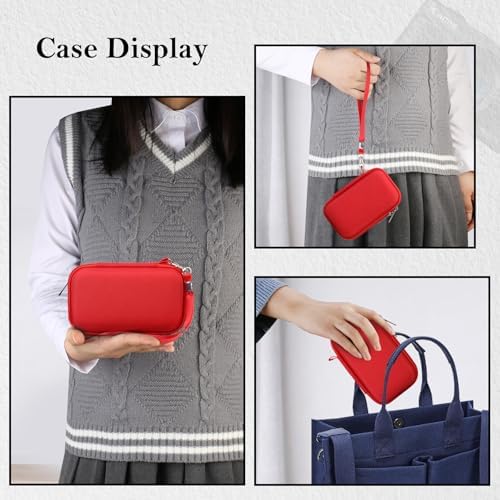 RAIALL Camera Case for Canon PowerShot SX740 HS/ SX730 HS/ SX720 HS/ SX620 HS Digital Camera, 4K Video Camera Hard Carrying Case Protective Travel Bag, Mesh Pocket for Batteries and USB Cable, Red - Image 2