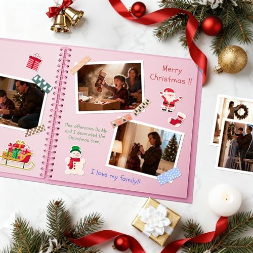 DIY Scrapbook Photo Album,40 Pages,8x8 Inch,Pink - Image 2