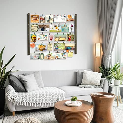 Love-KANKEI Wood Picture Frames Collage Wall Decor Display,30 Clips,26"×29" - Image 2