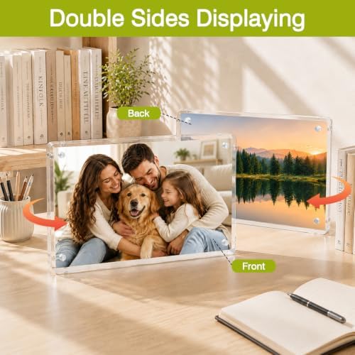 Egofine 8x10 Acrylic Frame, 20mm Thicker Frameless Clear Picture Frame - Image 5