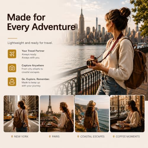 Vintage Digital Camera, 64MP 2.7K Retro Point and Shoot Camera with Autofocus, 2" IPS Waist-Level Screen & 16GB TF Card, 16X Zoom Compact Photography Camera for Beginners Red Vintage Decor - Image 3