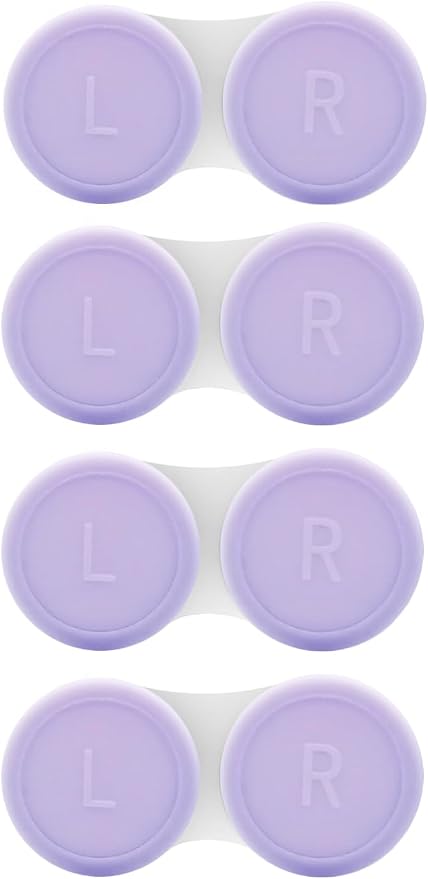 Vastsoon 4 Pack Contact Lens Case, Contact Solution Soaking Case Replacement Kit for Travel, Daily Use (Purple) by Vastsoon