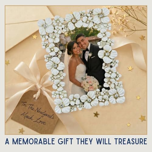 2x3 Mini Picture Frame: Ivory Flowers + Clear Rhinestones - Image 4