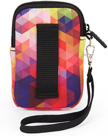 USA Gear Digital Camera Case, Small Camera Pouch Fits Nikon Coolpix AW100, A900, S7000, S6900, S8200, A10, S4300, W300, Compact Neoprene Sleeve, Belt Loop, Wrist Strap, SD Card Pocket (Geometric) - Image 5