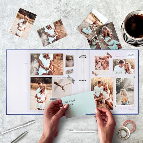 1DOT2 8.5x11 Inch 3 Ring DIY Scrapbook Photo Album, Blue - Image 7