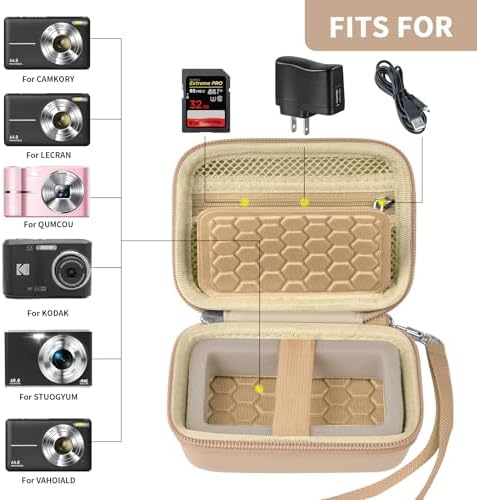 Comecase Digital Camera Case for Kodak PIXPRO FZ45 FZ55 for Travel, Beige - Image 2