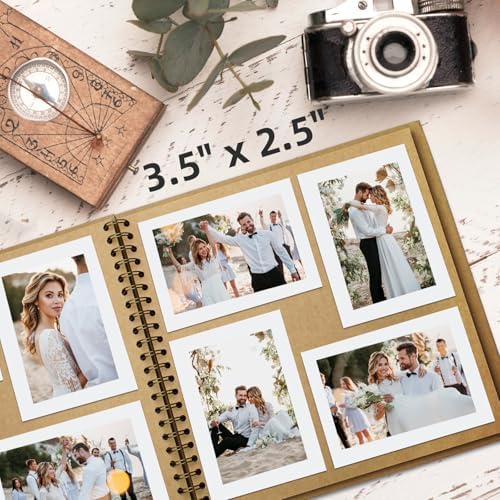 Yopih Scrapbook Album 7x7in, Acid-Free Kraft Paper 20 Sheets 40 Pages - Image 4