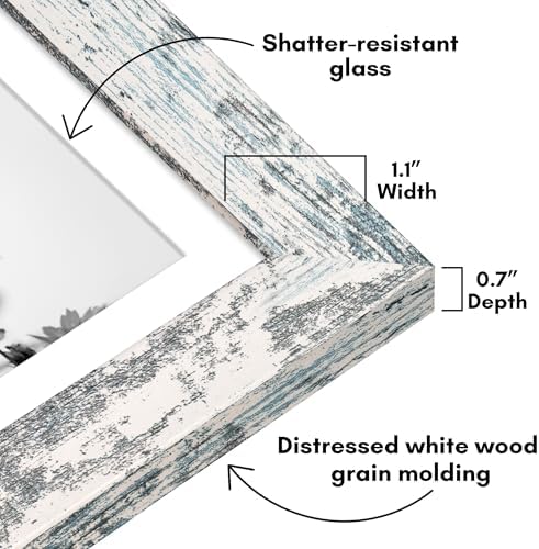 Americanflat 5x7 Picture Frame - Matted to 4x6 - Distressed White - Image 3