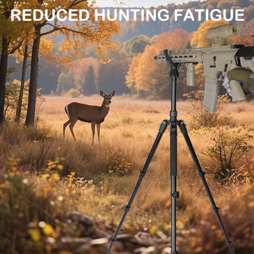 Adjustable Shooting Tripod for Rifles Shooting Stick Level-Lock 3-in-1 Tripod Monopod Bipod, 22.8″-61″ Height, Lightweight Aluminum Alloy with Carrying Bag, Stable Rifle Rest for Hunting & Outdoor - Image 7