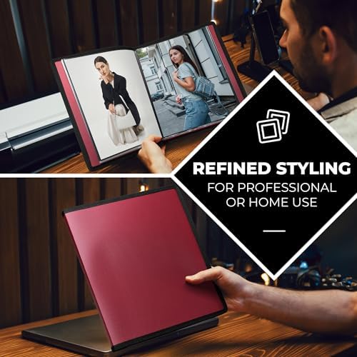 Dunwell 8x10 Photo Album & Art Portfolio Book, 24 Sleeves, Ruby - Image 3