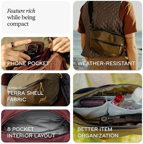 Peak Design Outdoor Sling 7L, Kelp, Padded Adjustable Shoulder Strap for Crossbody or Waist Carry, 10 Pockets, Ideal for Carrying Cameras and Essentials, Versatile Sling Bag for Men and Women - Image 2