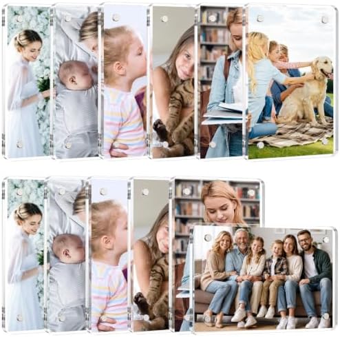 12 Pack Magnetic Photo Frames for Refrigerator 4x6" Magnetic Picture Frame by ALFFUN