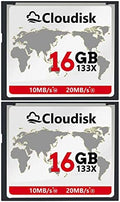Pack of 2 Compact Flash Card 16GB 133X CF 2.0 Card Performance for DSLR Camera,Vintage Digital Camera and Industry Equipment (16GB) by Cloudisk