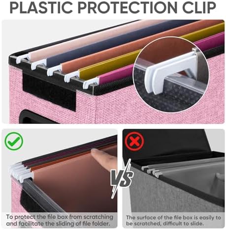BALEINE File Organizer Box with Lid, Collapsible Hanging File Storage Box - Image 5