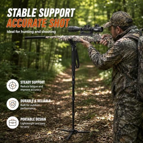 HUNTPAL Hunting Monopod Shooting Tripod Stick Gun Rifle Rest - Image 6
