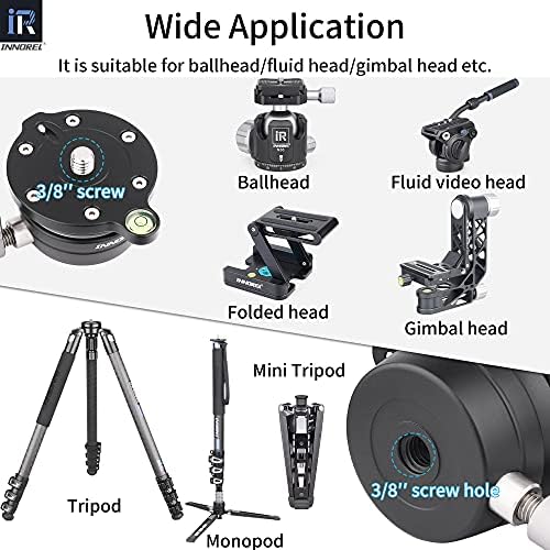 INNOREL Tripod Leveling Base, LB50 Leveling Base Half Ball with Offset Bubble Level and Bubble Level Bag for Ballhead, Fluid Head, Gimbal Heads, Z Flex Head, Tripods and Monopods with 3/8" Thread - Image 6