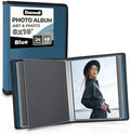 Dunwell 8x10 Photo Album & Art Portfolio Book, 24 Clear Sleeves, Blue by Dunwell