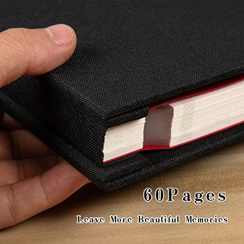 Spbapr Large Photo Album Self Adhesive Linen Cover Magnetic Scrapbook Album DIY Scrap Book 60 Black Sticky Pages for 3x5 4x6 5x7 8x10 Pictures with A Metal Pen - Image 3