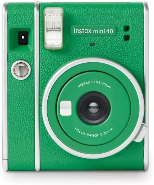 Fujifilm Instax Mini 40 Instant Film Camera with Built-in Selfie Lens, Auto Exposure, Auto Shutter Speed, Easy to Use, Stylish and Classic Design Polaroid Cameras (Renewed) (Green) by Amazon+Renewed