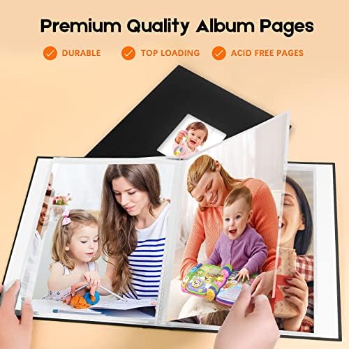 Aevdor 8.5x11 Photo Album, Holds 72 Photos, Linen Cover, Black - Image 5