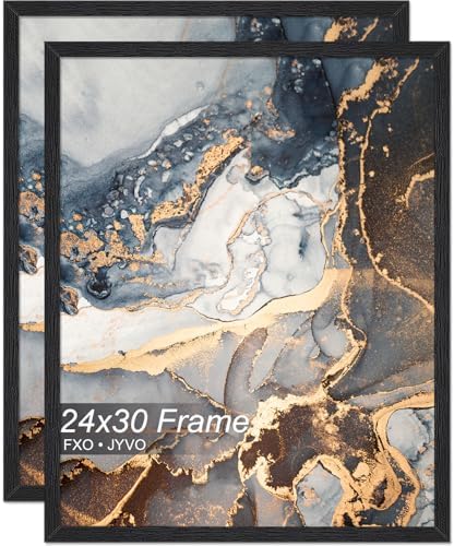 Fxojyvo 24x30 Picture Frame Set of 2 Black Engineered Wood Wall Hanging by Fxojyvo