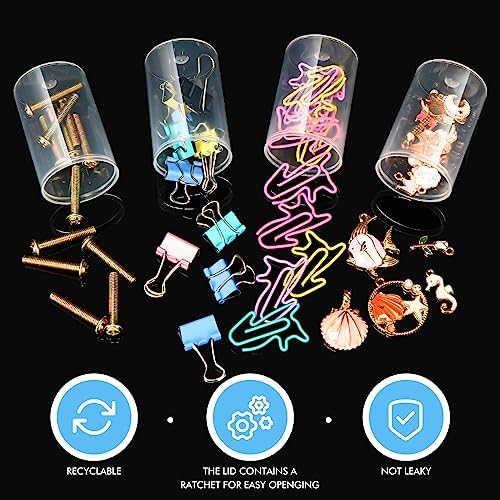 JOVITEC 100 Pcs Plastic Film Canister Holder 35 mm Empty Camera Reel Containers Storage Containers Case with Lids for Small Accessories Fish Hook Film Beads (Clear) - Image 6