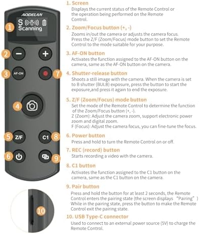 for Sony Camera Wireless Remote Control Rechargeable Shutter Release - Image 7