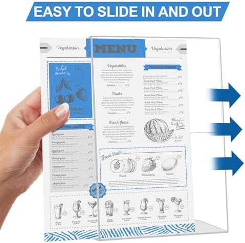 EHWINE 24 Pack 4 x 6 Acrylic Sign Holder, Clear Plastic Signs Display Stand, Vertical Slanted Back Paper Holder Stand up Table Top Sign Holders Flyer Stand Frames Suitable for Office Business Store - Image 4