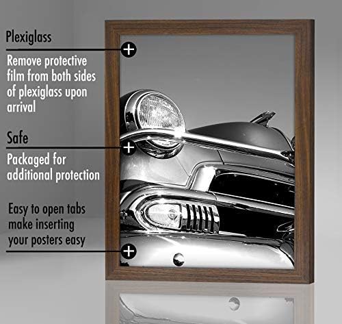 Americanflat 18x24 Poster Frame - Mahogany Engineered Wood with Polished Plexiglass - Wide Picture Frame for Vertical or Horizontal Wall Display - Epic Collection - Mahogany - Image 5