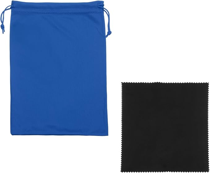 Ski Goggle Bag, Microfiber Bag with Cleaning Cloth Drawstring Pouch Soft Storage Sleeve Case Protection 1 Pcs & Blue-Fitting for (Snow Swimming Goggle/Sunglasses/Camera) by YELARXI