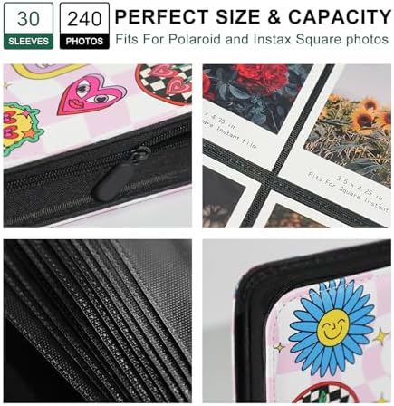 Large Polaroid Photo Album Binder, 240 Pockets. Girly Texture - Image 4