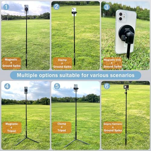 Monopod and Tripod Selfie Stick to Record Golf Swing - Multi Functional Phone Holder with Magnetic and Phone Holder - Golf Training Aid - Compatible with All iPhone Android Phone - Image 3