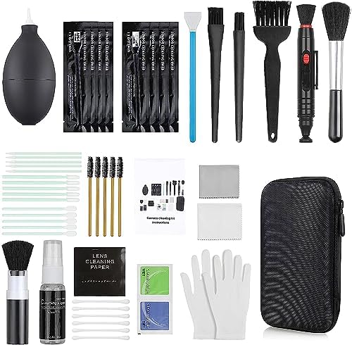 18-in-1 Professional Camera Cleaning Kit for Most DSLR Cameras (Canon, Nikon,Sony), with Air Blower/Cleaning Pen/Detergent/Cleaning Cloth/Lens Brush/Carry Case by ZACRO