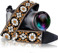 Art Tribute Camera Strap - Shoulder, Crossbody & Neck Camera Strap for Photographers, Fits All Cameras, Canon Nikon Sony Fujifilm, Padded Strap W/Quick Release, Embroidered Cotton & Leather Ends by ArtTribute