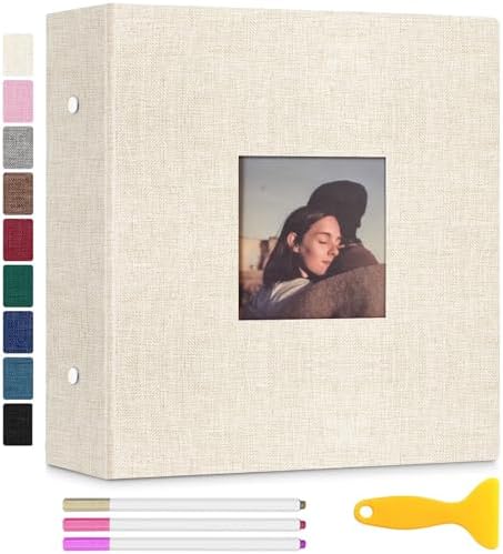 Zesthouse Photo Album Self Adhesive with Picture Display Window, 3-Ring Scrapbook Albums 60 Pages Holds 8x10 5x7 4x6 Photos, DIY Photo Book Ideal Gift for Family Wedding Baby by Zesthouse