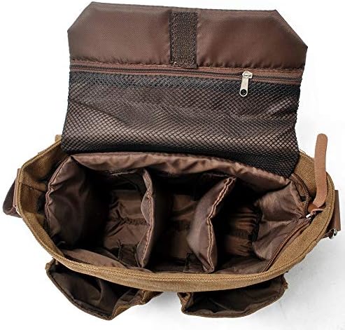 Men's Lightweight Vintage Waterproof Canvas DSLR SLR Shockproof Camera Shoulder Messenger Bag Sling bag - Image 3