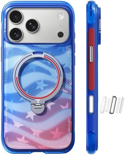 TORRAS World Cup Spirit Inspired, Football Limited Edition Ostand Q3 Air for iPhone 17 Pro Max Case & 360 Magnetic Stand, Fit for MagSafe, Mil-Grade Drop Tested, Camera Control Button, Starlight by TORRAS